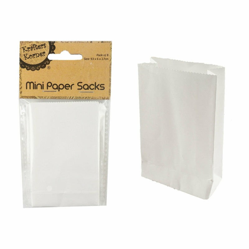 Light Gray Krafters Korner White Mini Paper Sacks 8 Pack Kids Paper Shapes