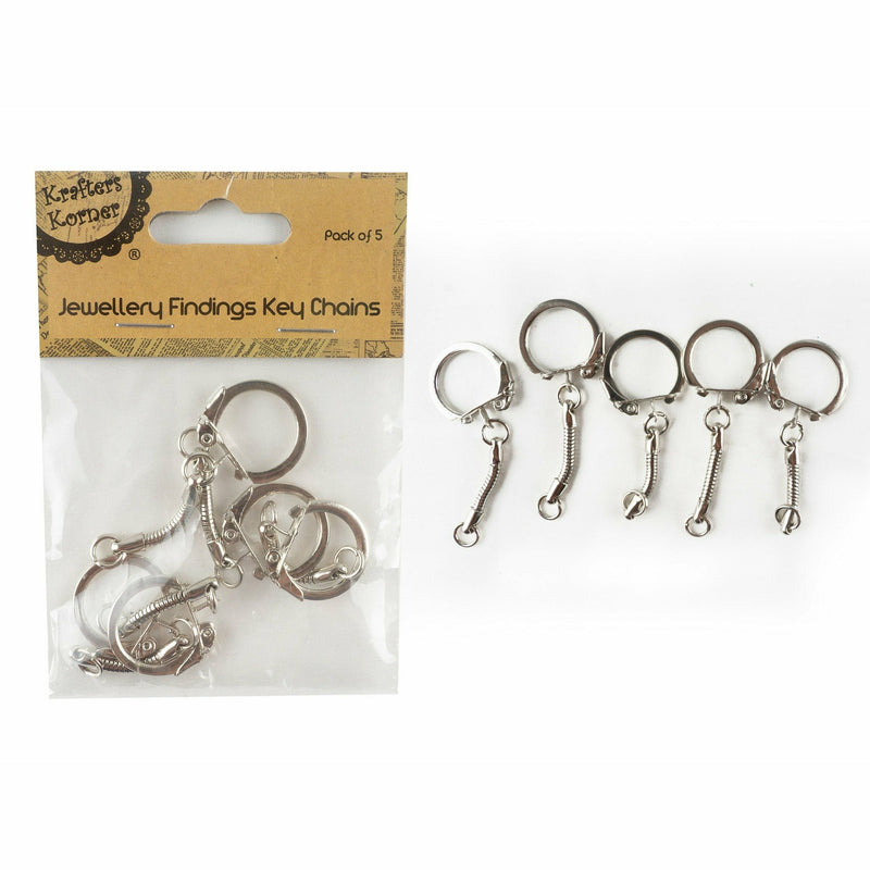 Light Gray Krafters Korner Jewellery Snake Key Chains (5 Pack) Jewelry Findings