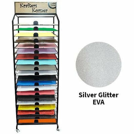 Dark Slate Gray Krafters Korner 40x60cm Glitter Eva Sheet Silver Craft Basics