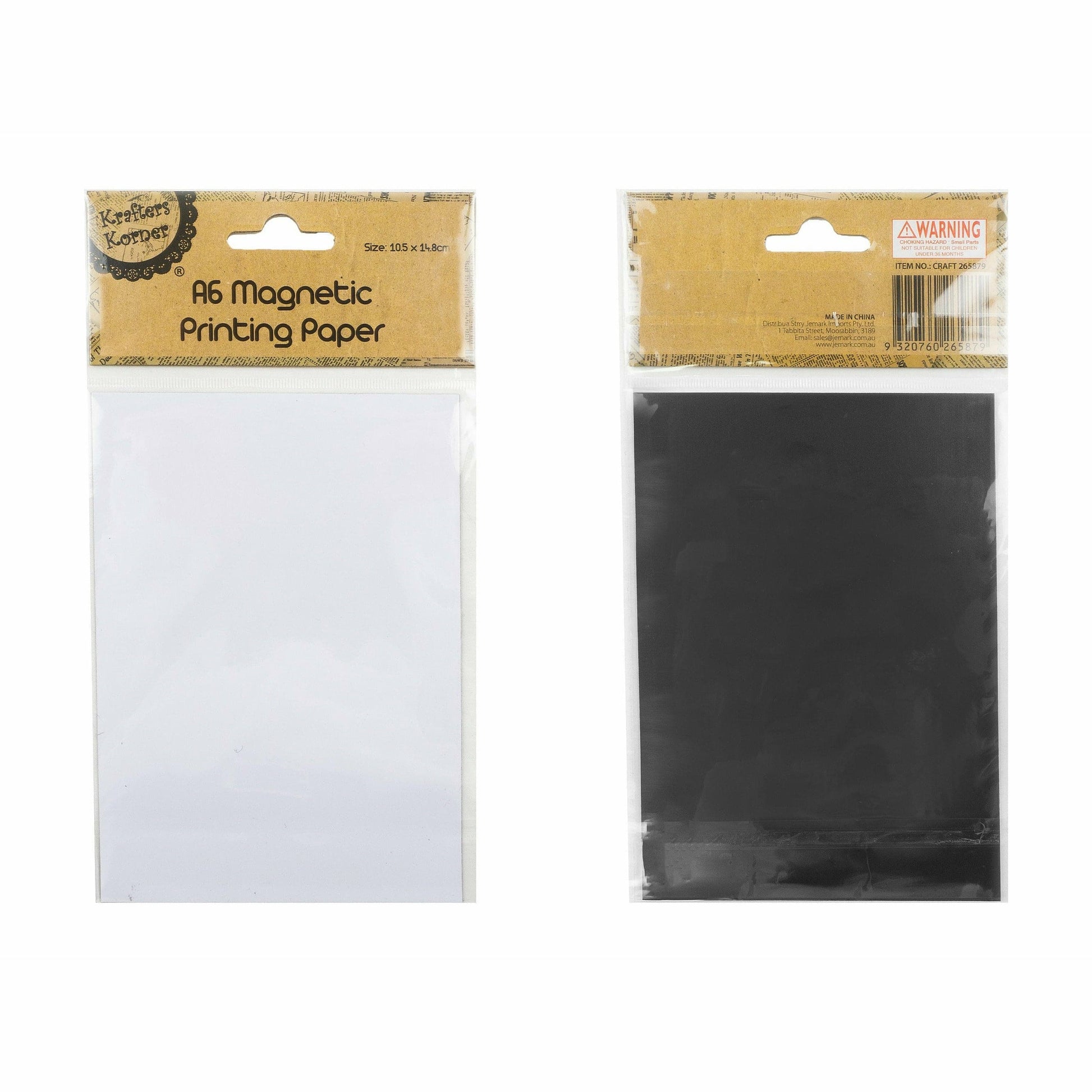 Light Gray Krafters Korner A6 Magnetic Paper Sheet Magnets