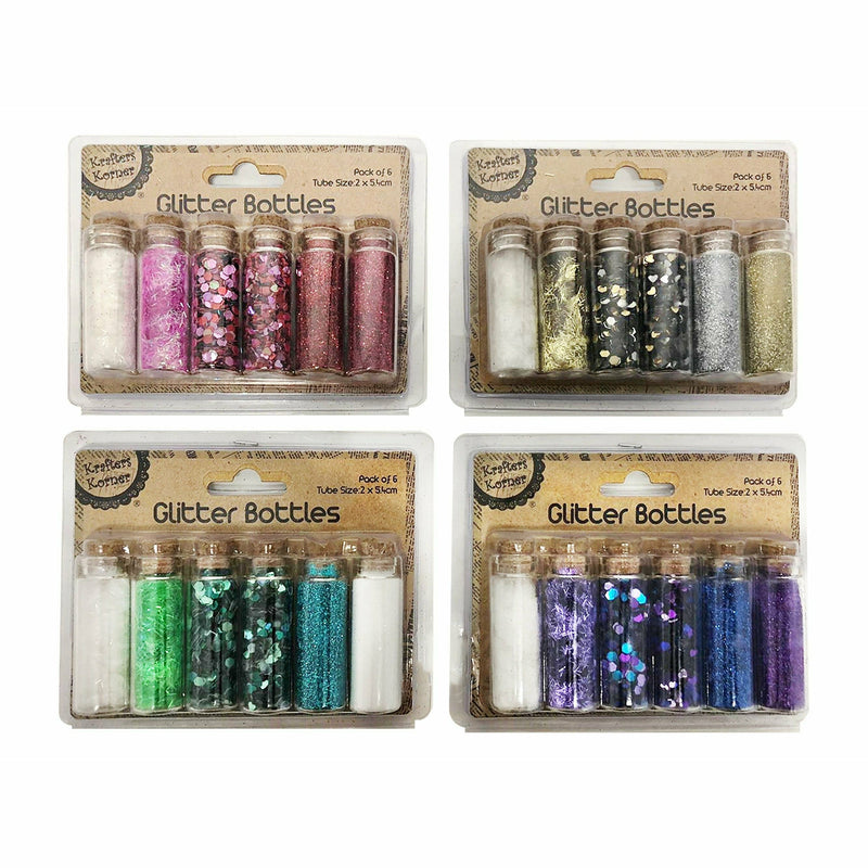 Rosy Brown Krafters Korner Glitter Bottles Set 6 Pack Glitter