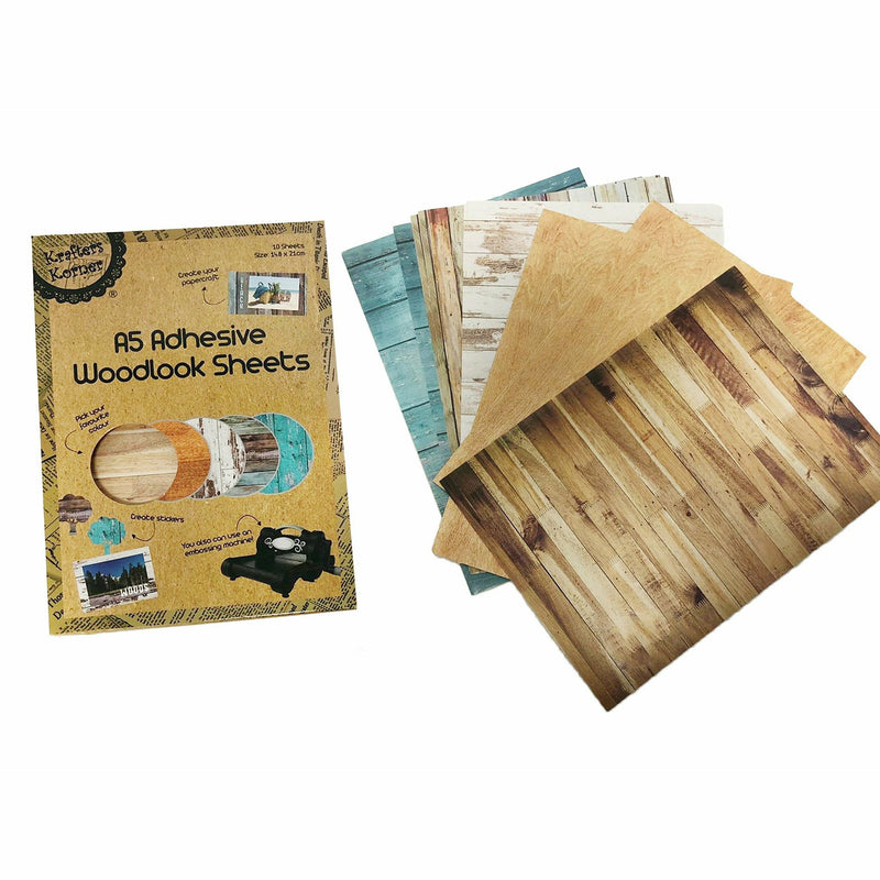 Dark Khaki Krafters Korner A5 Woodlook Sheets 10 Pack Kids Wood Craft