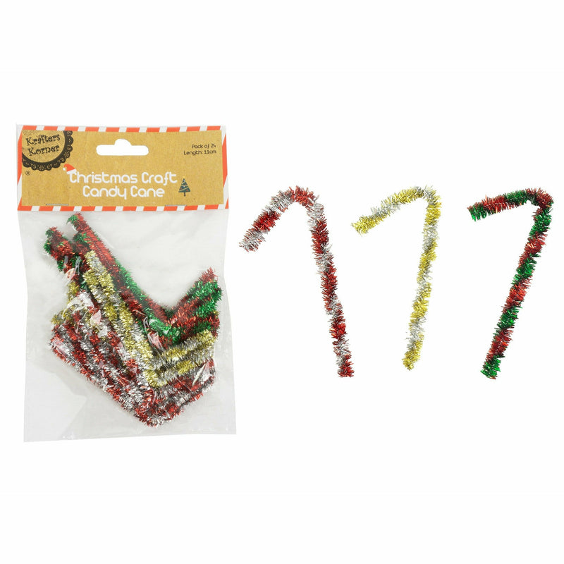 Light Gray Krafters Korner Metallic Christmas Craft Candy Cane 24 Pack Christmas