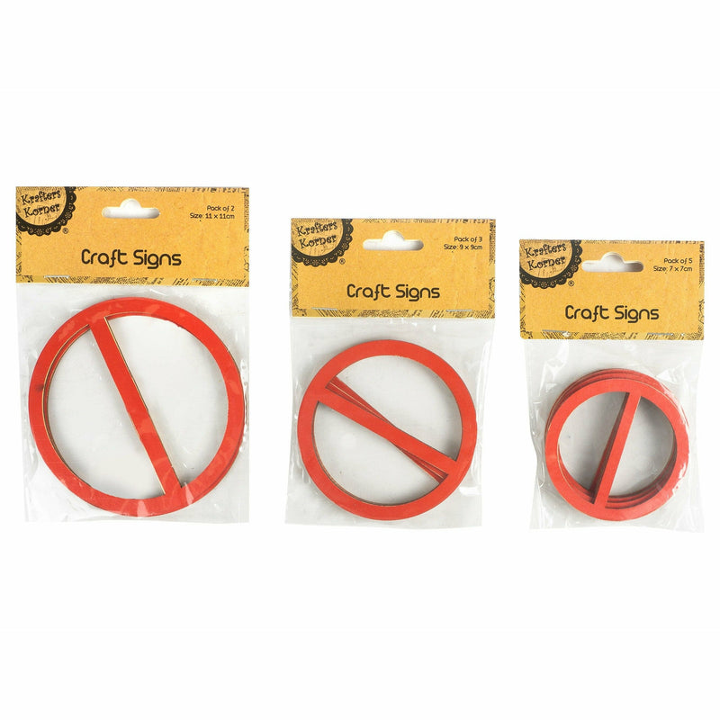 Light Gray Krafters Korner Wooden Craft Caution Signs