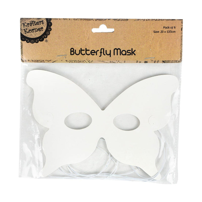 Antique White Krafters Korner Paper Masks-Butterfly (6 Pack) Kids Paper Shapes