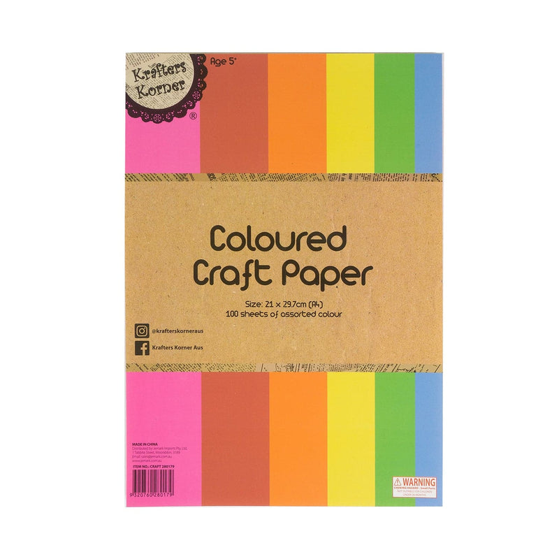 Dark Salmon Krafters Korner Coloured Craft Paper A4 (100 Sheets) Cardstock