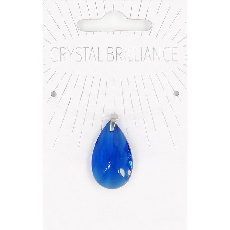 White Smoke Ribtex   Crystal Teardrop Pndnt Blue 1 Piece Beads