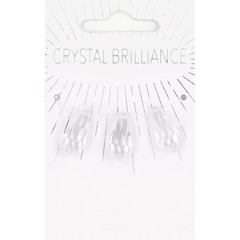 White Smoke Ribtex   Crystal Teardrop Clear 3 Piece Beads