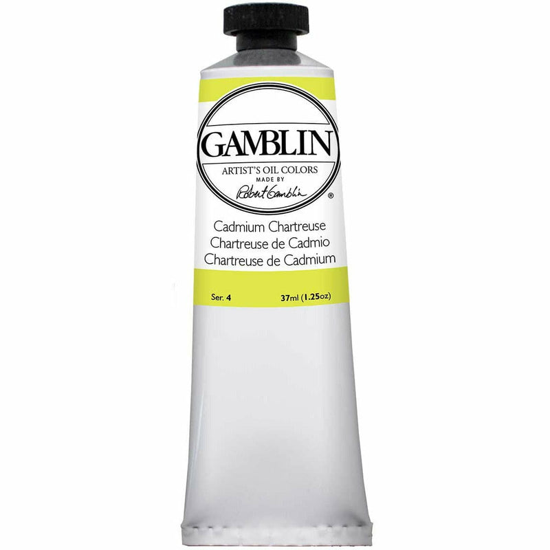 Light Gray Gamblin Artist Grade Oil Paint Cadmium Chartreuse Series 4, 37ml Oil Paints