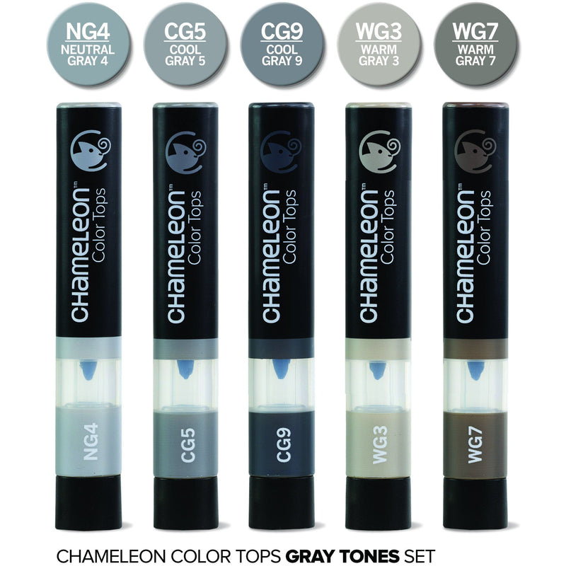 Black Chameleon 5-Color Tops Gray Tones Pens