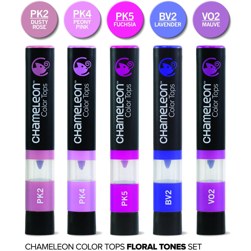 Purple Chameleon 5-Color Tops Floral Tones Pens