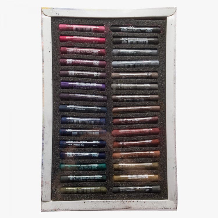 Dark Slate Gray Art Spectrum Standard Pastel Box Set Of 30 Darks Pastels & Charcoal