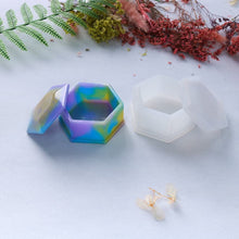 Light Steel Blue Urban Crafter Silicone Hexagon Storage Mould 9x8x3.7cm Resin Moulds