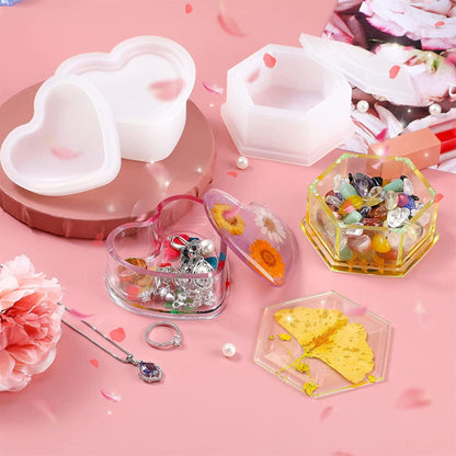 Light Pink Urban Crafter Heart Box  Silicone Mould 8x7.2x3.7cm Resin Moulds