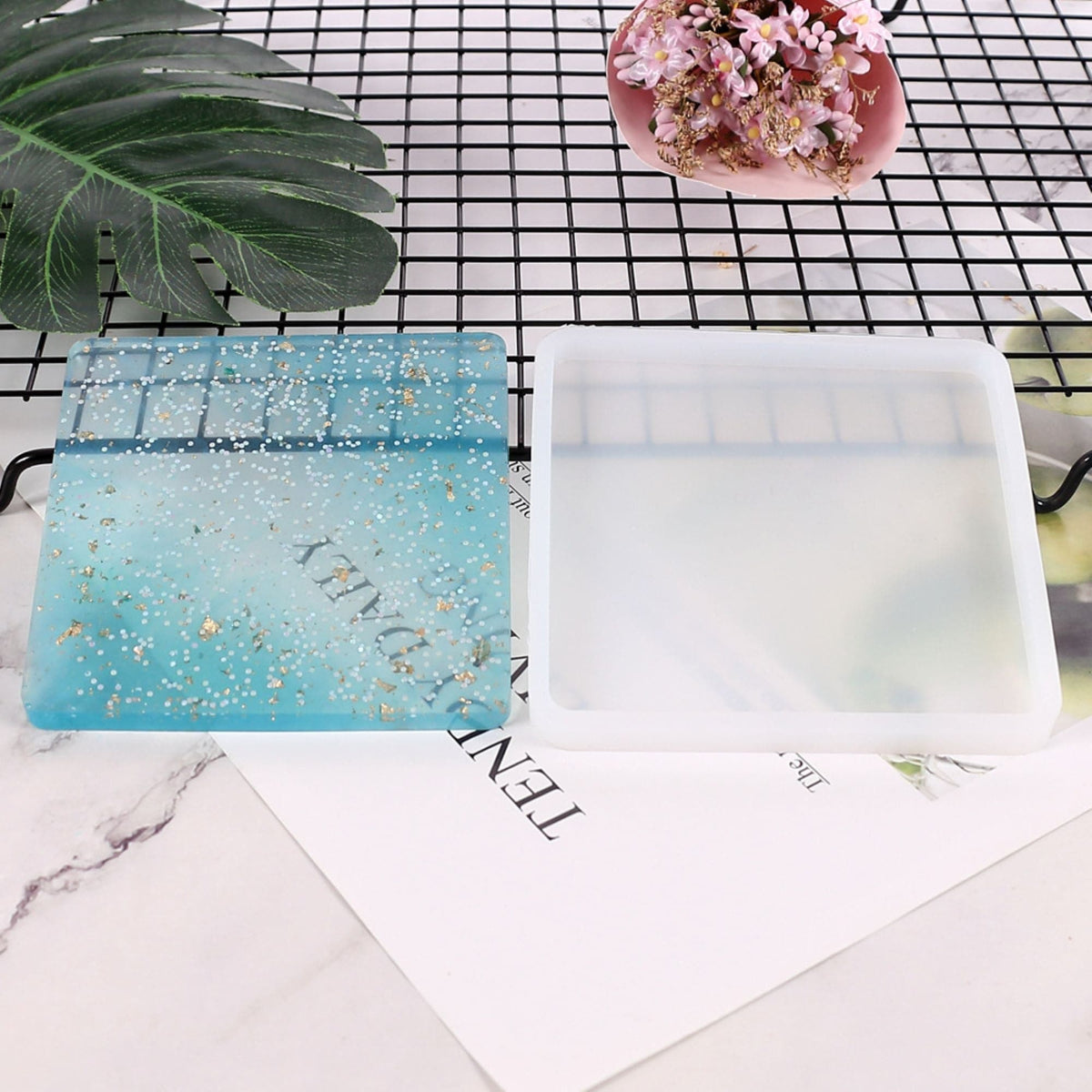 Light Gray Urban Crafter Silicone Square Mould coaster 13x13x1cm Resin Moulds