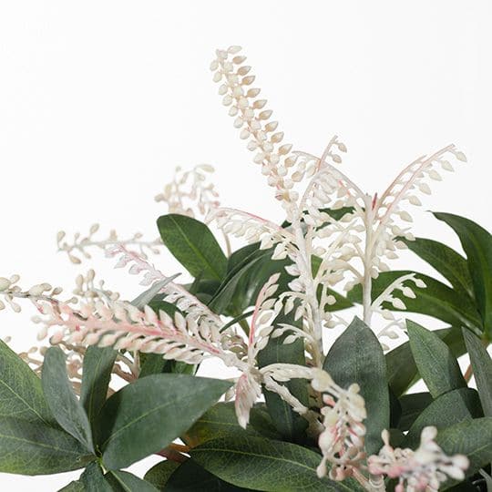 Dark Slate Gray Cream Pieris Japonica Mix in Vase - 30cm Artifical Flowers