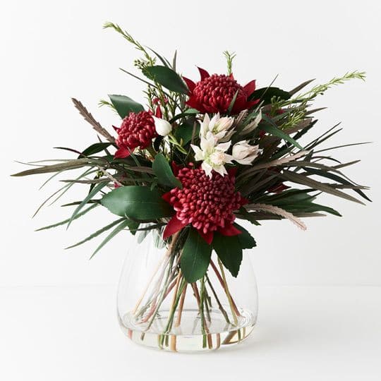 Dark Slate Gray Red Waratah Mix in Vase - 48cm Artifical Flowers