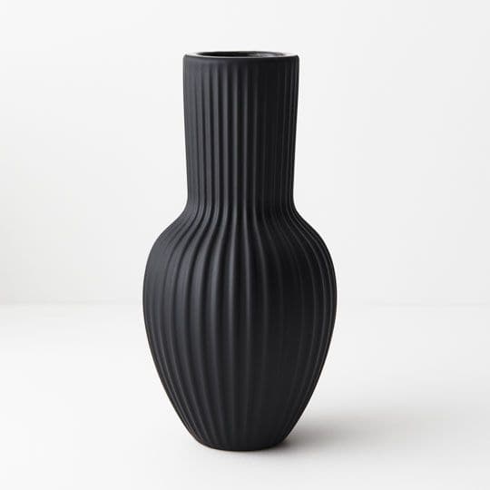 Dark Slate Gray Black Vase Annix - 27cmh x 13.5cmd Planters and Pots