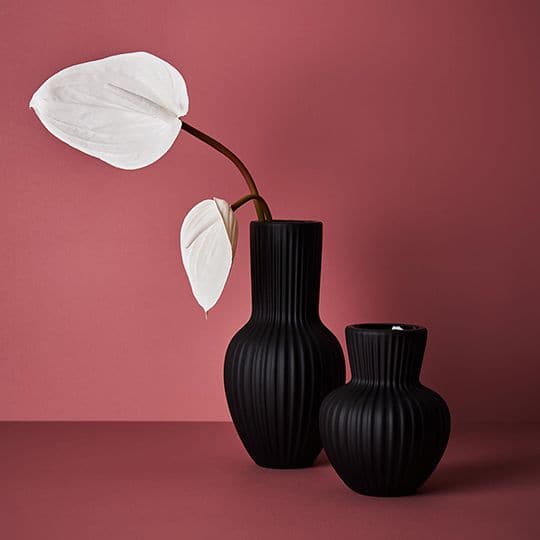 Sienna Black Vase Annix - 27cmh x 13.5cmd Planters and Pots