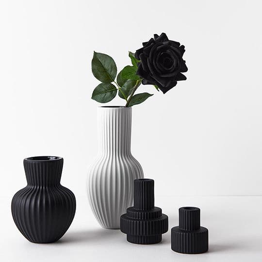 Dark Slate Gray White Vase Annix - 27cmh x 13.5cmd Planters and Pots