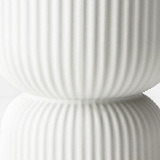 Beige White Pot Annix Pedestal - 20cmh x 15cmd Planters and Pots