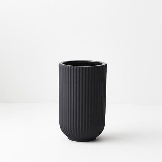 White Smoke Black Vase Annix. Colour - 19cmh x 12cmd Planters and Pots