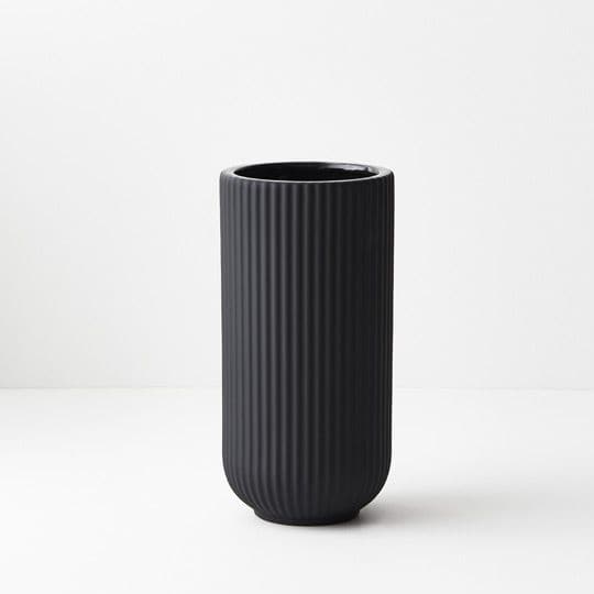 Dark Slate Gray Black Vase Annix -  24cmh x 12cmd Planters and Pots
