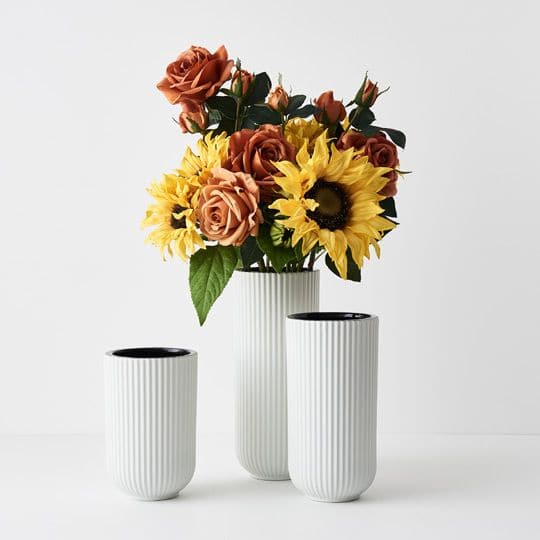 Lavender White Vase Annix - 29cmh x 12cmd Planters and Pots