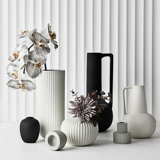 Light Gray White Vase Annix - 29cmh x 12cmd Planters and Pots