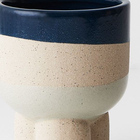 Dark Slate Gray Ocean Mist Pot Odetto - 14cmh x 11.5cmd Planters and Pots