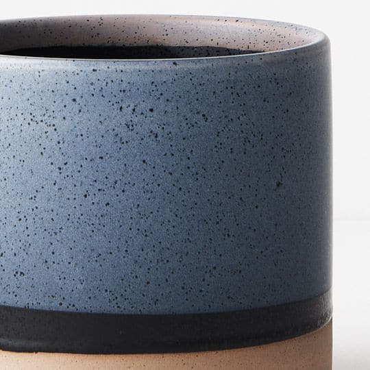 Dark Slate Gray Marine Blue Pot Kallo - 13cmh x 14.5cmd Planters and Pots