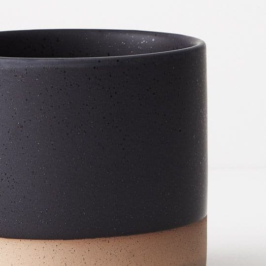 Beige Black Blue Pot Gigna - 13cmh x 14.5cmd Planters and Pots