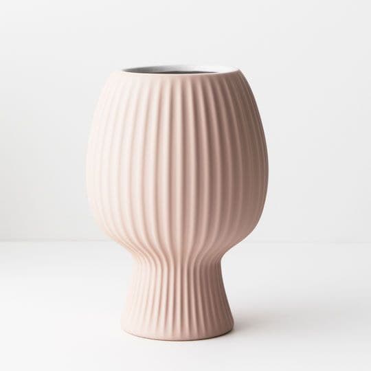 White Smoke Light Pink Vase Palina - 21.5cmh x 15cmd Planters and Pots