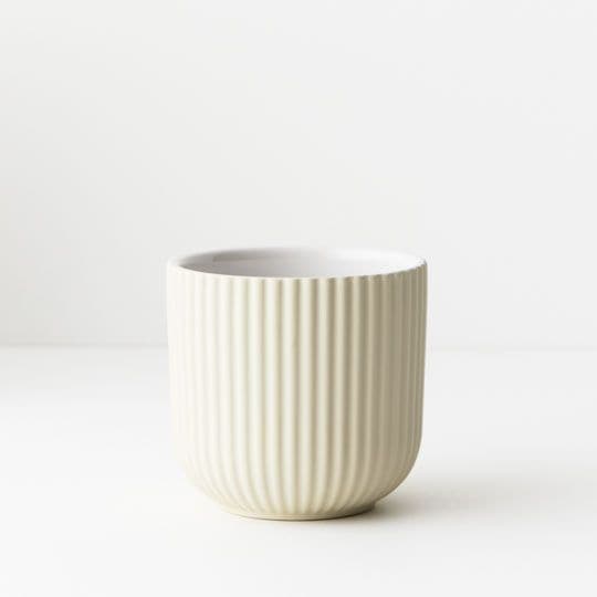 White Smoke Ivory Pot Palina - 10.5cmh x 11.5cmd Planters and Pots