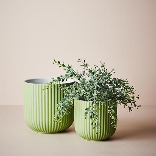 Light Gray Sage Pot Palina - 10.5cmh x 11.5cmd Planters and Pots
