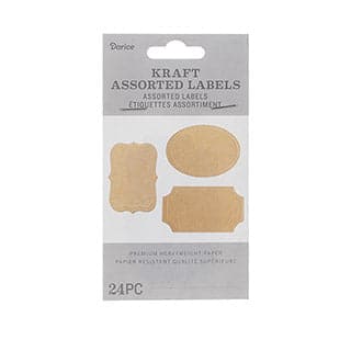 Tan Assorted Kraft Labels 1.75 X 2.5 Inches, 24 Pack Stickers