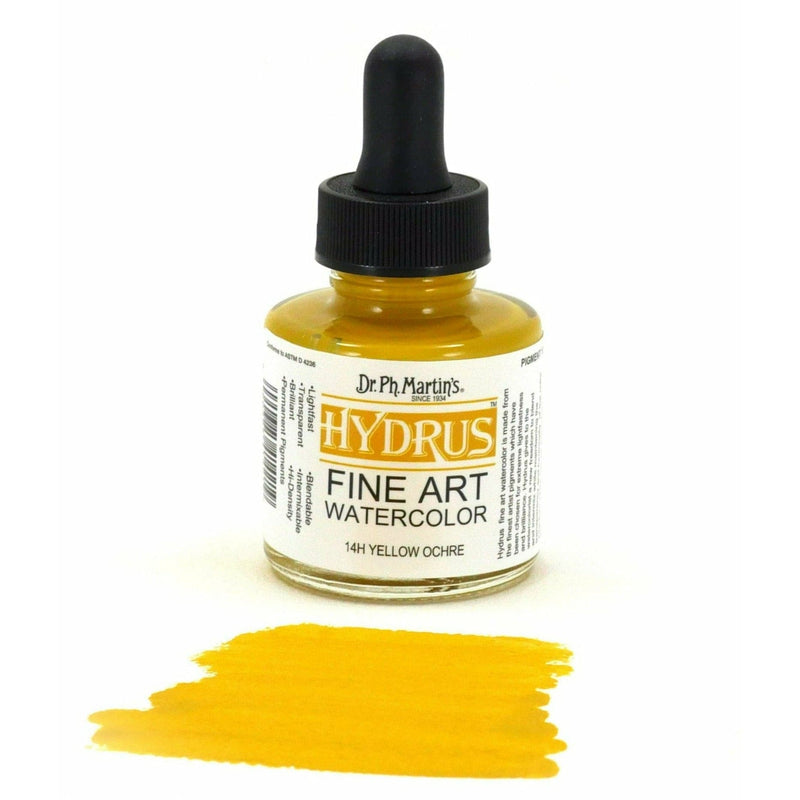 Dark Slate Gray Dr. Ph. Martin's Hydrus Fine Art Watercolour Paint   29.5ml  Yellow Ochre Watercolour Paints