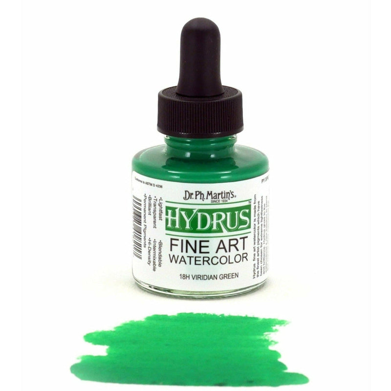 Beige Dr. Ph. Martin's Hydrus Fine Art Watercolour Paint   29.5ml  Viridian Green Watercolour Paints