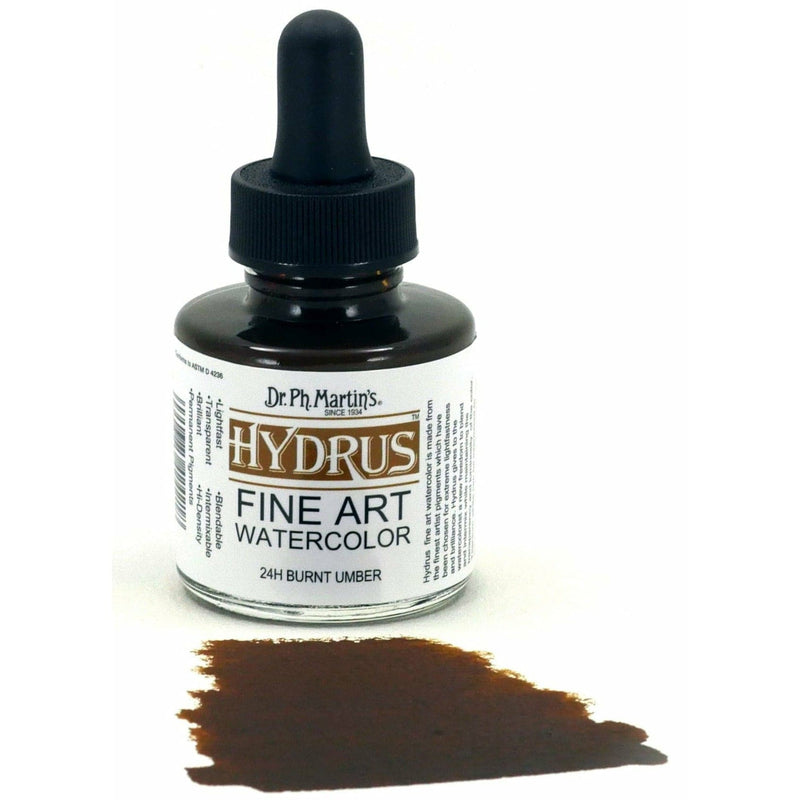 Beige Dr. Ph. Martin's Hydrus Fine Art Watercolour Paint   29.5ml  Burnt Umber Watercolour Paints