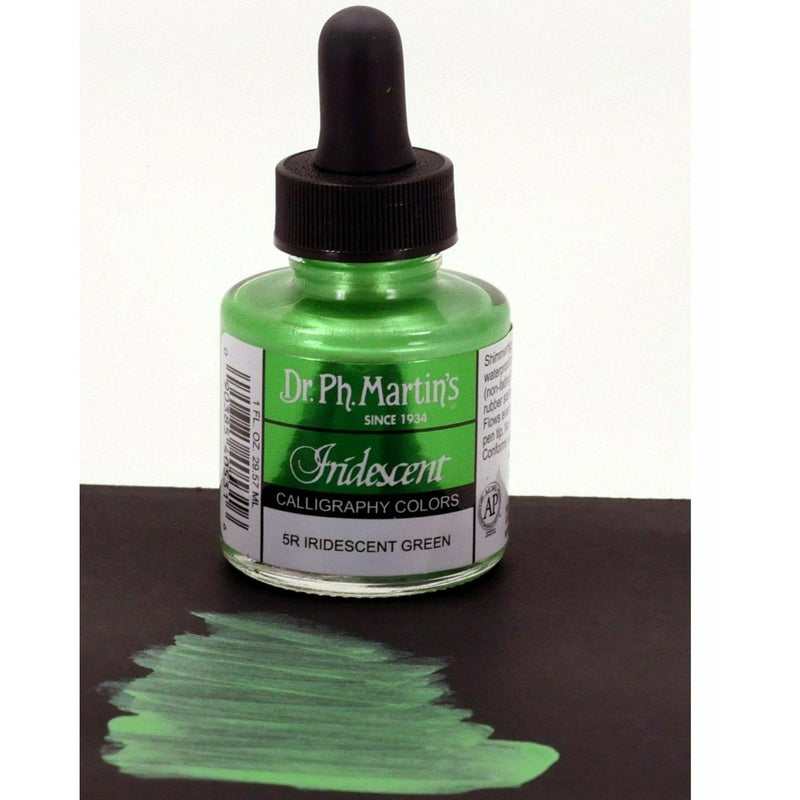 Dark Slate Gray Dr. Ph. Martin's Iridescent Calligraphy Ink Colour  29.5ml  Iridescent Green Inks