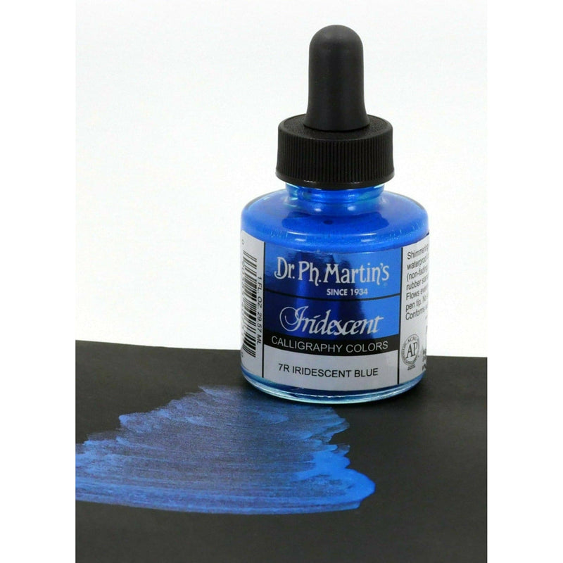 White Smoke Dr. Ph. Martin's Iridescent Calligraphy Ink Colour  29.5ml  Iridescent Blue Inks