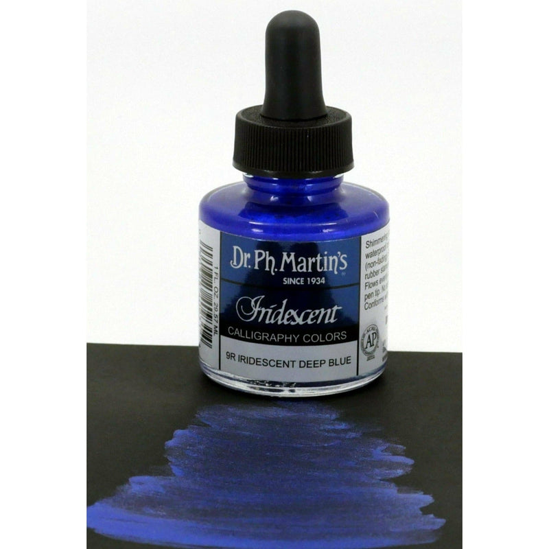 Dark Slate Gray Dr. Ph. Martin's Iridescent Calligraphy Ink Colour  29.5ml  Iridescent Deep Blue Inks