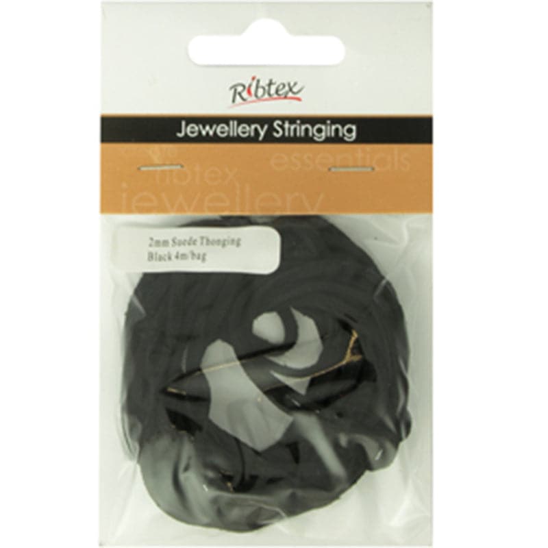 Dark Slate Gray Ribtex Suede Thonging 2mm Black 4M Jewelry Cord and String