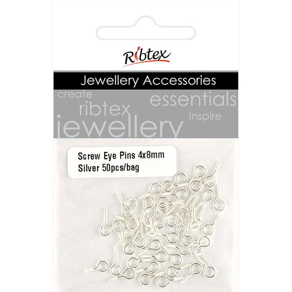 Ribtex Screw In Eye Loop Silver 50 Pieces