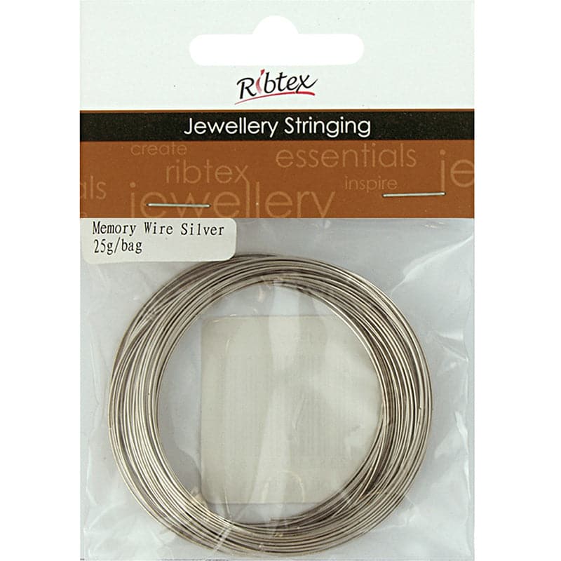 Gray Ribtex Memory Wire Bracelet Size-Silver 25g Jewelry & Beading Wire