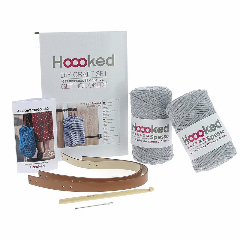 Gray Hoooked Spesso Tiago Bag -  Gris - 49x44cm Crochet Kits