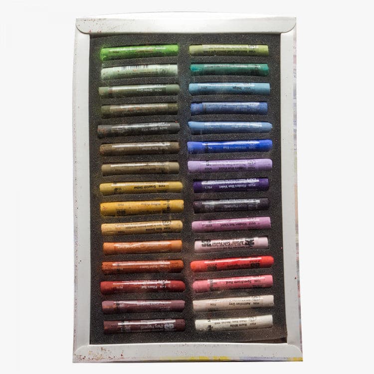 Dark Slate Gray Art Spectrum Standard Pastel Box Set Of 30 Landscape Pastels & Charcoal
