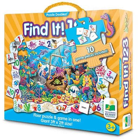 Dodger Blue Find It! 123 - Puzzle Doubles Kids Educational Games and Toys