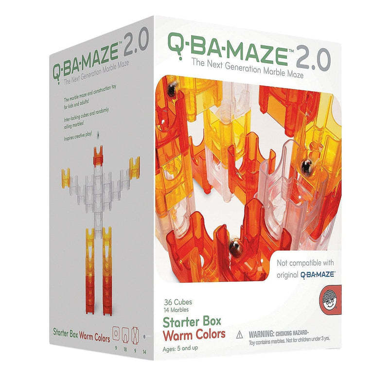 Firebrick Q-BA-MAZE 2.0: Starter Box Warm Colour Kids Educational Games and Toys