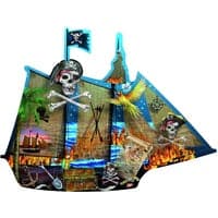 Dim Gray Pirate Ship - Shaped Puzzle - 33 piece Kids Educational Games and Toys